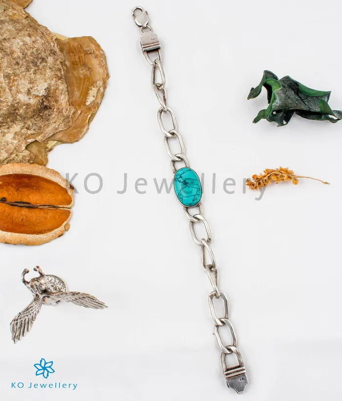 The Salman Silver Turquoise Bracelet Jaipur Bracelets