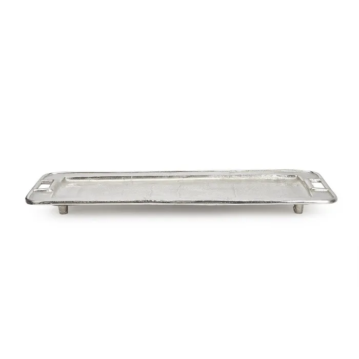Twos Company Normandie Decorative Rectangular Silver Tray Recycled Aluminum Twos Company Rings
