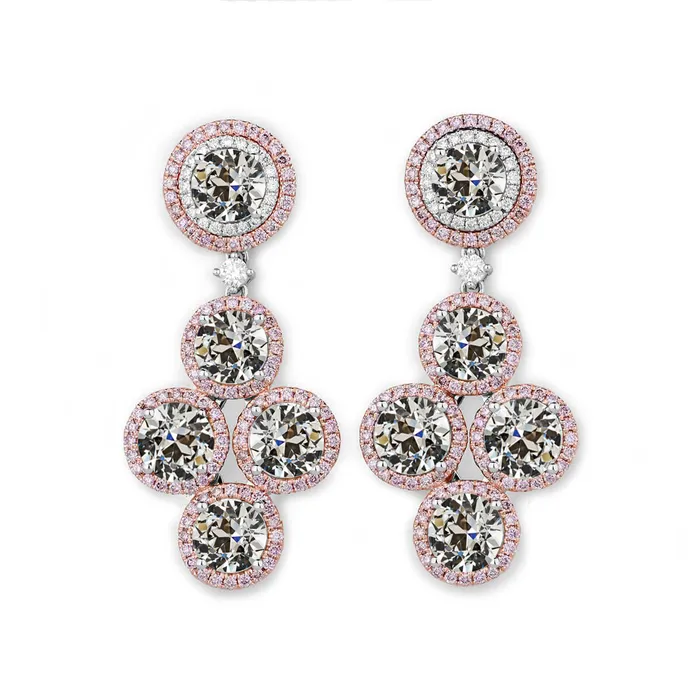 Two Tone Round Halo Genuine Diamond Old Miner Drop Earrings 11 Carats HarryChadEntcom Earrings Two Tone Round Halo Genuine Diamond Old Miner Drop Earrings 11 Carats HarryChadEntcom Earrings