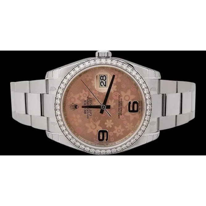 Watches Diamond Bezel Rolex Datejust Ladies Gents Watch Ss QUICK SET GB