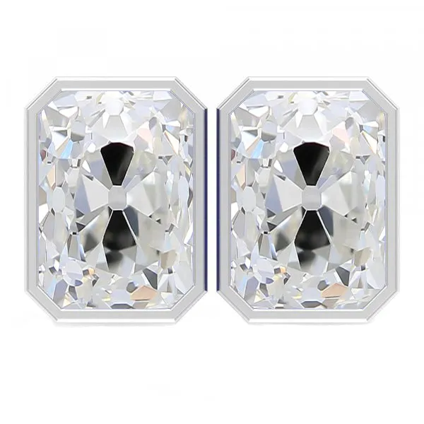 White Gold Radiant Cut Earth Mined Diamond Stud Earrings Bezel Set 10 Carats HarryChadEntcom Earrings White Gold Radiant Cut Earth Mined Diamond Stud Earrings Bezel Set 10 Carats HarryChadEntcom Earrings