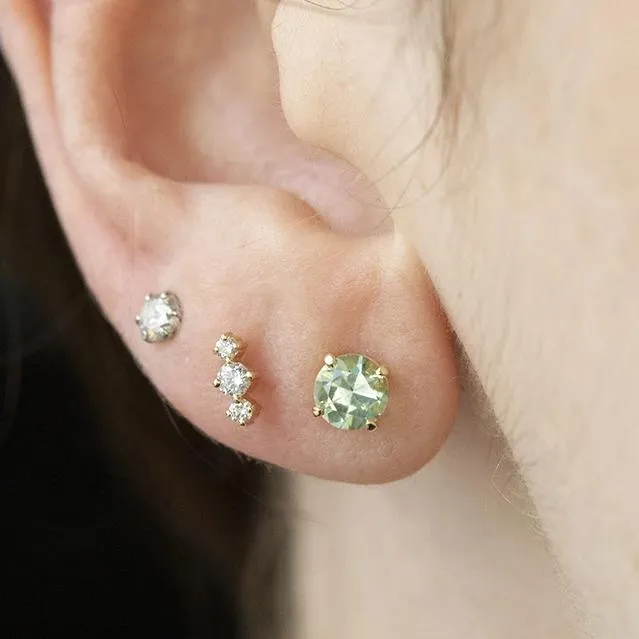 088ctw Mint Tourmaline Stud Earrings in Yellow Gold Anueva Jewelry Earrings