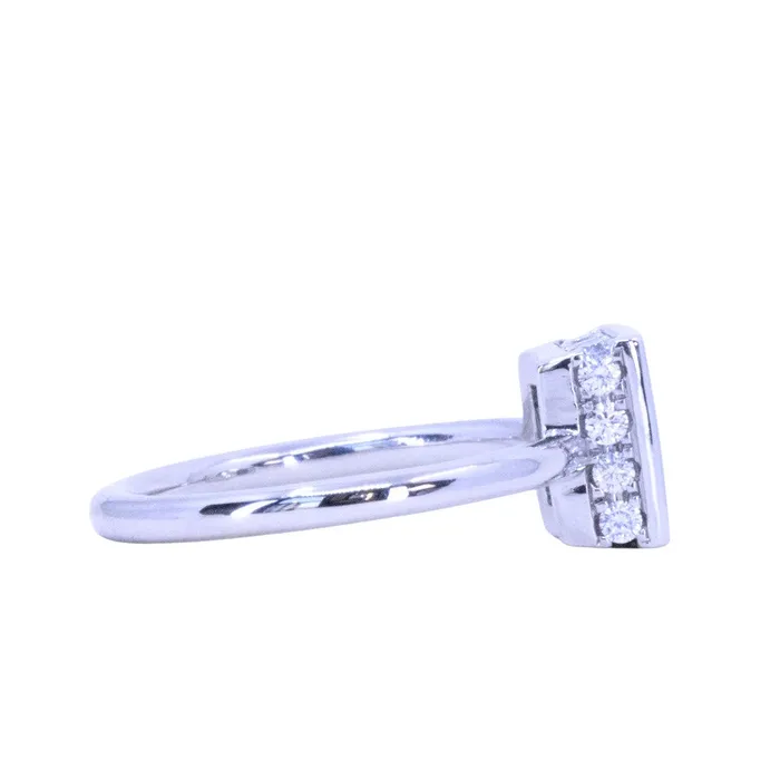 121ct Baguette Cut BlueGrey Spinel and Diamond Low Profile Bezel Hidden Halo Solitaire Ring in Platinum Discovery Gems Rings