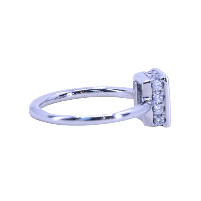 121ct Baguette Cut BlueGrey Spinel and Diamond Low Profile Bezel Hidden Halo Solitaire Ring in Platinum Discovery Gems Rings