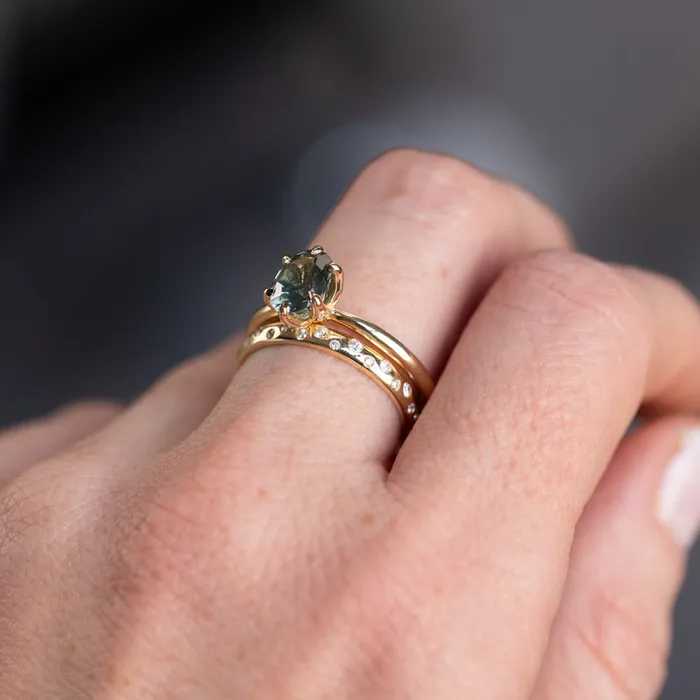 171ct Precision Cut Oval Montana Sapphire Diamondstudded Sea Star Solitaire in 14k Yellow Gold Americut Gems Earrings