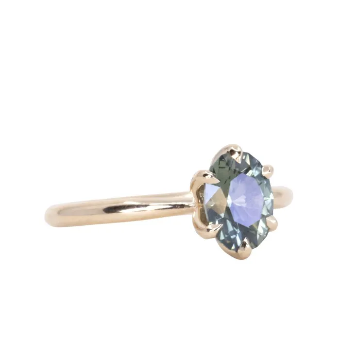 171ct Precision Cut Oval Montana Sapphire Diamondstudded Sea Star Solitaire in 14k Yellow Gold Americut Gems Earrings