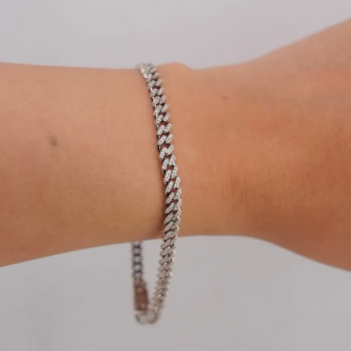 10k Gold Diamond Cuban Bracelet 8in C752 AB and J Bracelets