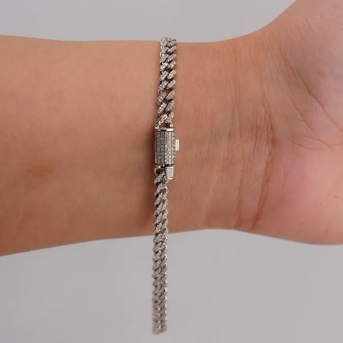 10k Gold Diamond Cuban Bracelet 8in C752 AB and J Bracelets