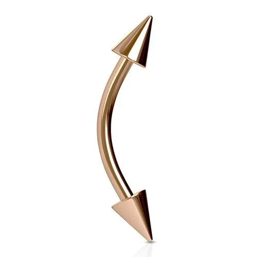 14g Spiked Rose Gold Curved Barbell Tulsa Body Jewelry Earrings
