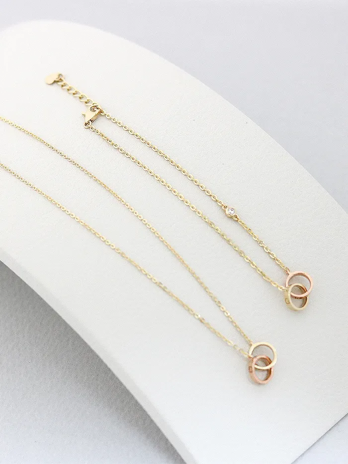14K 18K gold Love Two Ring bracelet MinimalBijoux Bracelets
