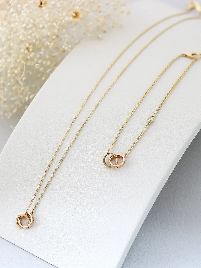 14K 18K gold Love Two Ring bracelet MinimalBijoux Bracelets