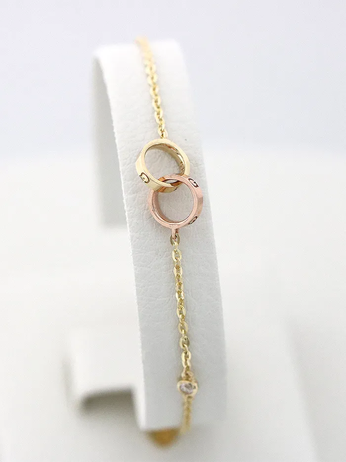 14K 18K gold Love Two Ring bracelet MinimalBijoux Bracelets