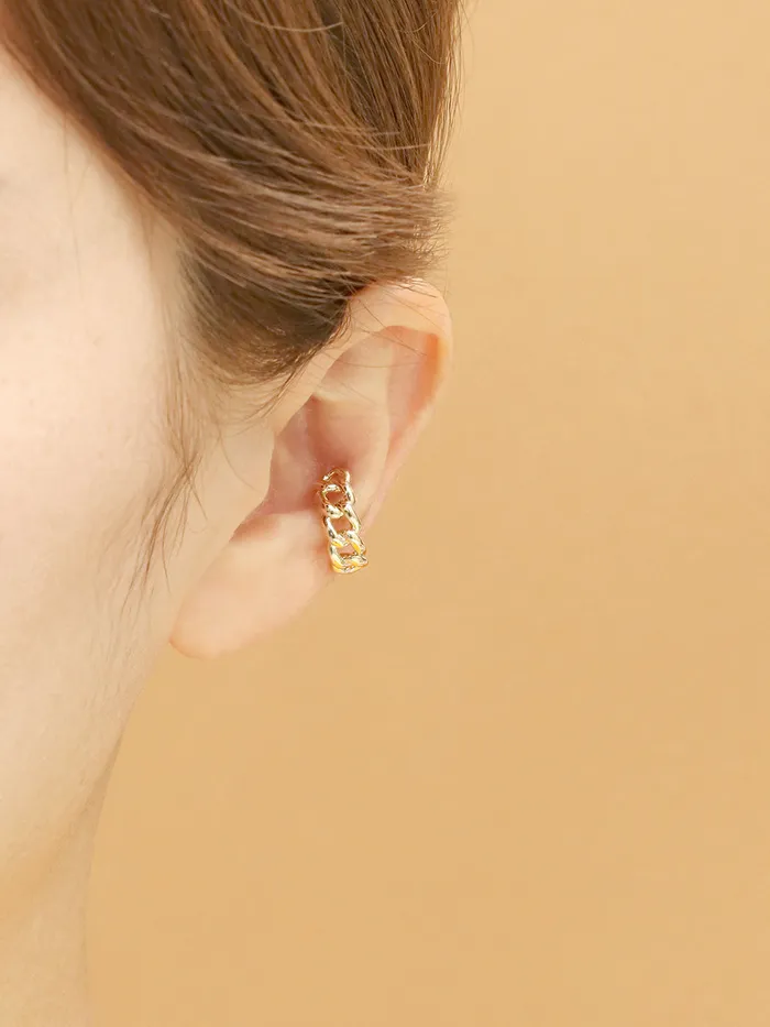 14K 18K Gold Twist Bold Chain Cartilage Hoop Earring MinimalBijoux Earrings
