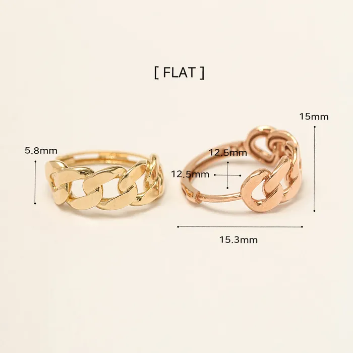 14K 18K Gold Twist Bold Chain Cartilage Hoop Earring MinimalBijoux Earrings