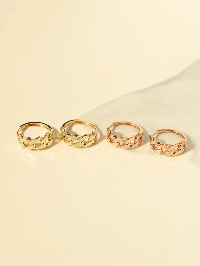 14K 18K Gold Twist Bold Chain Cartilage Hoop Earring MinimalBijoux Earrings