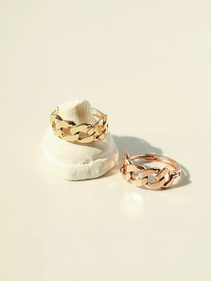 14K 18K Gold Twist Bold Chain Cartilage Hoop Earring MinimalBijoux Earrings