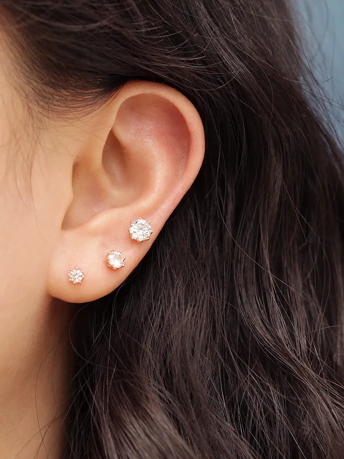14K Gold Antique Cubic Cartilage Earring 20G18G MinimalBijoux Earrings
