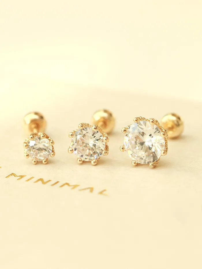 14K Gold Antique Cubic Cartilage Earring 20G18G MinimalBijoux Earrings