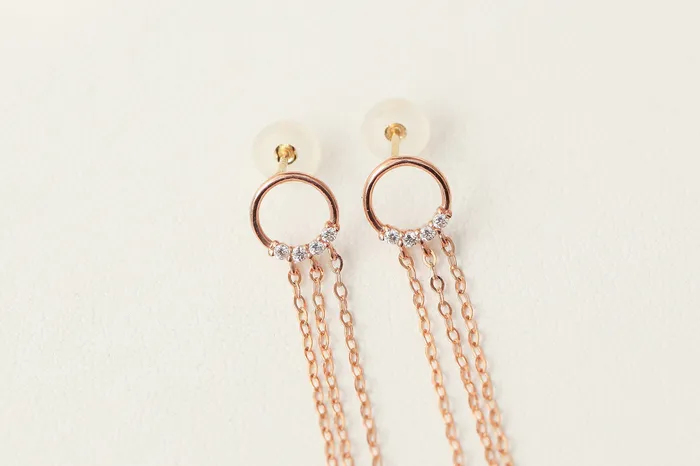 14K gold Circle Long threader drop earring 20g MinimalBijoux Earrings
