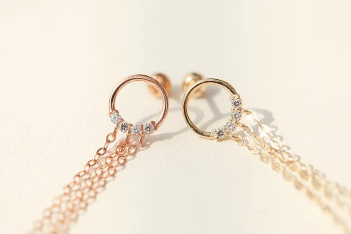 14K gold Circle Long threader drop earring 20g MinimalBijoux Earrings