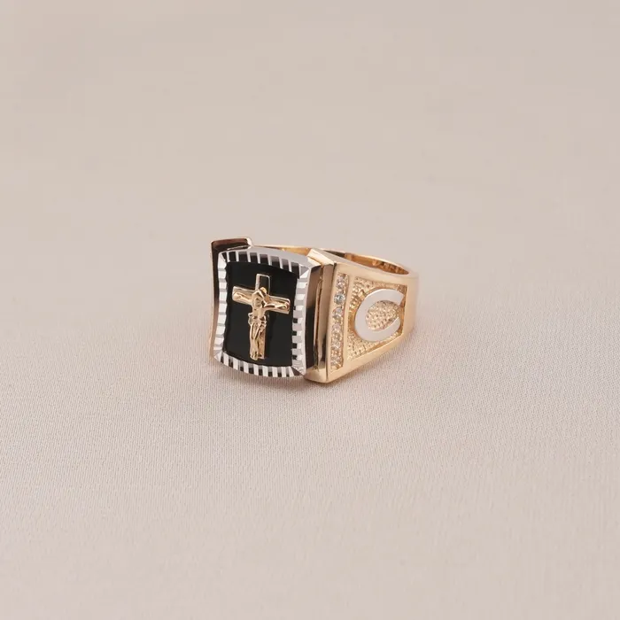 14K Gold Cross Mens Ring RG3367 AB and J Rings 14K Gold Cross Mens Ring RG3367 AB and J Rings