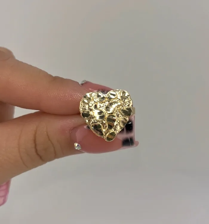 14k Gold Large Nugget Heart Womens Ring MR13 AB and J jewelry Rings