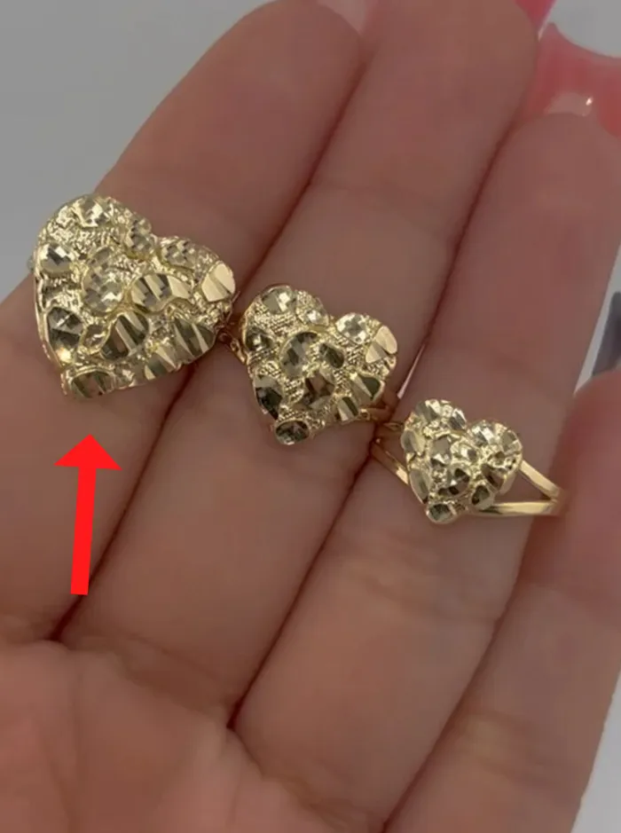 14k Gold Large Nugget Heart Womens Ring MR13 AB and J jewelry Rings