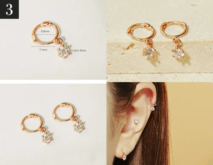 14K Gold Mini Cartilage Hoop Earring MinimalBijoux Earrings