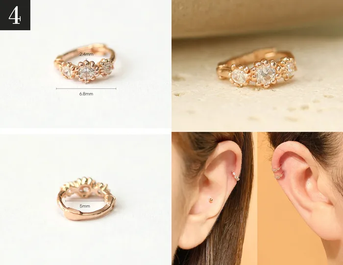 14K Gold Mini Cartilage Hoop Earring MinimalBijoux Earrings