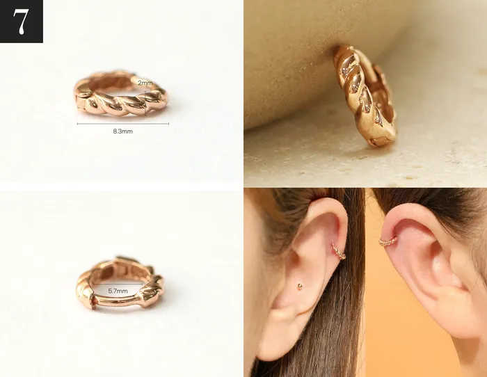 14K Gold Mini Cartilage Hoop Earring MinimalBijoux Earrings