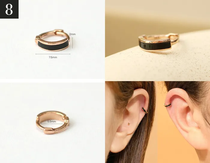 14K Gold Mini Cartilage Hoop Earring MinimalBijoux Earrings