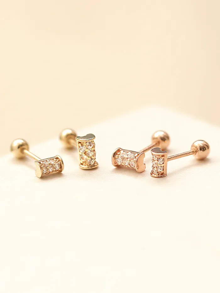 14K Gold Mini Hammer Cartilage Earring 20G18G16G MinimalBijoux Earrings