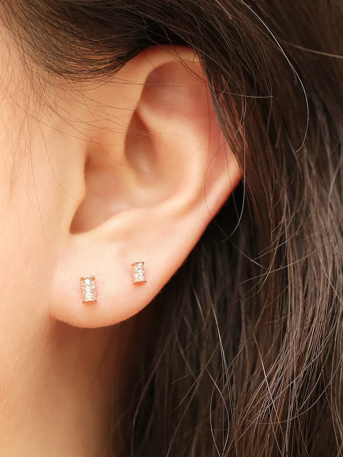 14K Gold Mini Hammer Cartilage Earring 20G18G16G MinimalBijoux Earrings