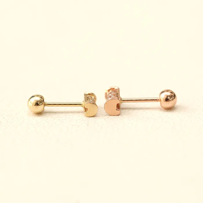 14K Gold Mini Hammer Cartilage Earring 20G18G16G MinimalBijoux Earrings