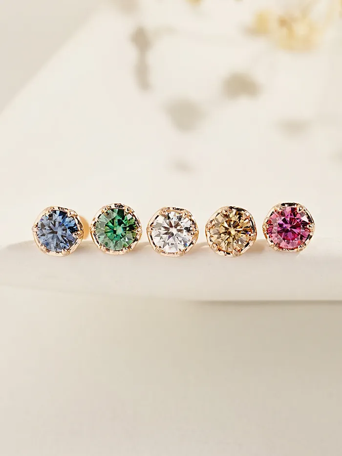 14K Gold Moissanite Imperial Internally Threaded Labret 18G16G MinimalBijoux PreStyled Sets