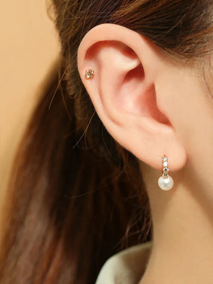 14K Gold Moissanite Imperial Internally Threaded Labret 18G16G MinimalBijoux PreStyled Sets