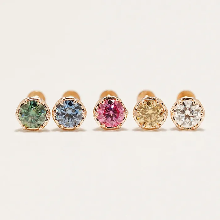 14K Gold Moissanite Imperial Internally Threaded Labret 18G16G MinimalBijoux PreStyled Sets