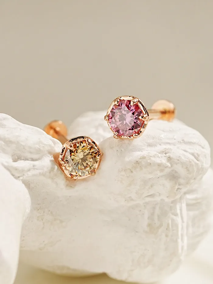 14K Gold Moissanite Imperial Internally Threaded Labret 18G16G MinimalBijoux PreStyled Sets