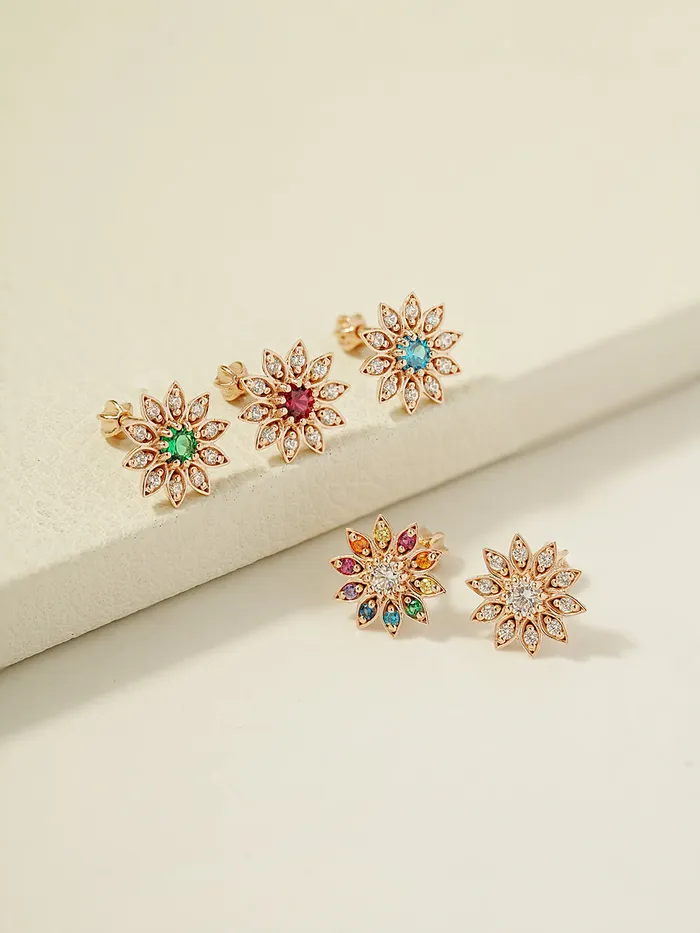 14K Gold Point Sunflower Cartilage Earring 18G16G MinimalBijoux Earrings 14K Gold Point Sunflower Cartilage Earring 18G16G MinimalBijoux Earrings