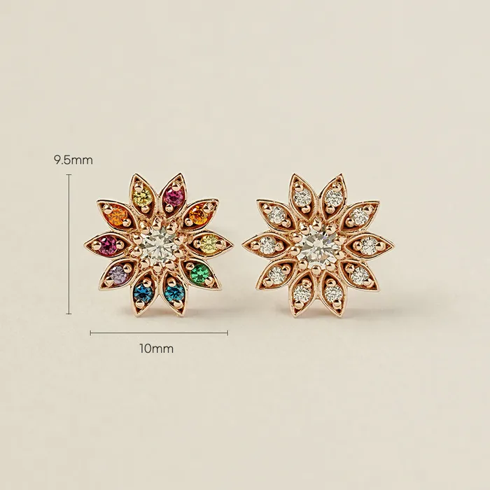 14K Gold Point Sunflower Cartilage Earring 18G16G MinimalBijoux Earrings
