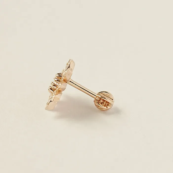 14K Gold Point Sunflower Cartilage Earring 18G16G MinimalBijoux Earrings