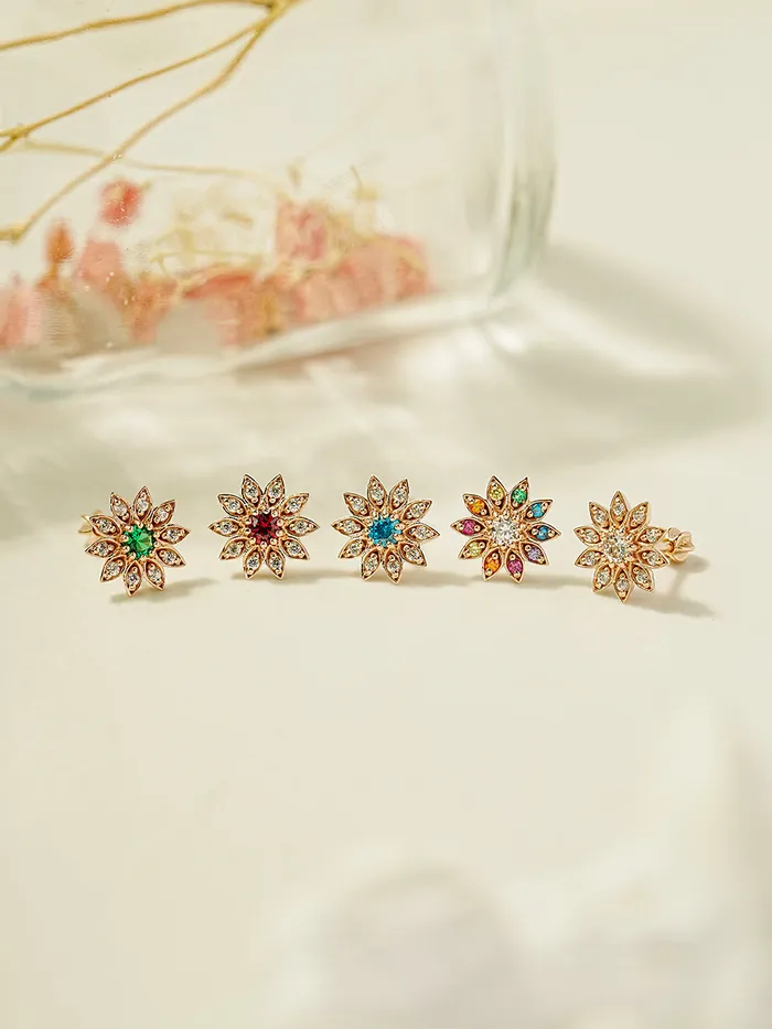 14K Gold Point Sunflower Cartilage Earring 18G16G MinimalBijoux Earrings