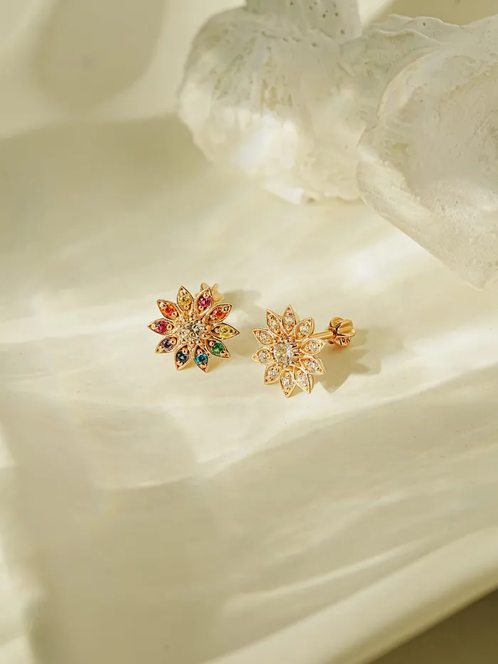 14K Gold Point Sunflower Cartilage Earring 18G16G MinimalBijoux Earrings