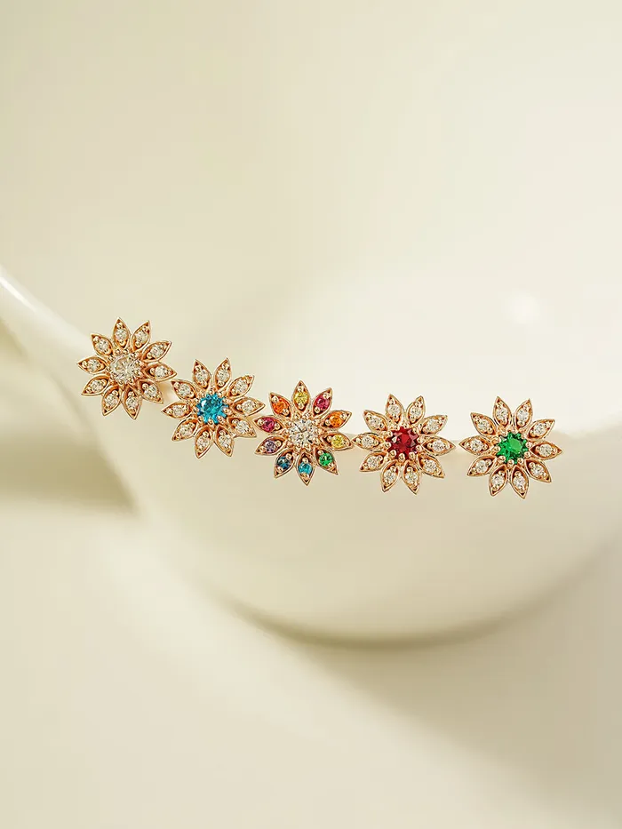 14K Gold Point Sunflower Cartilage Earring 18G16G MinimalBijoux Earrings
