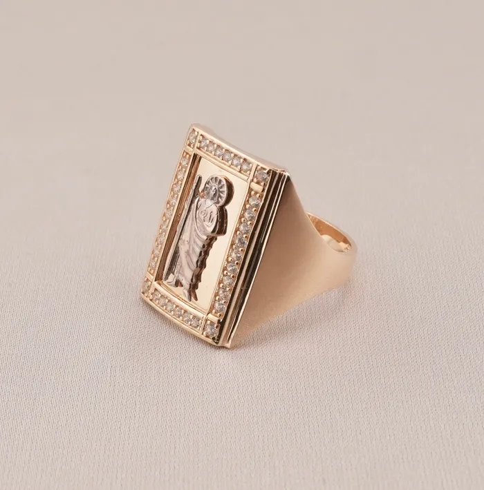 14K Gold San Judas Mens Ring RG3499 AB and J Rings 14K Gold San Judas Mens Ring RG3499 AB and J Rings