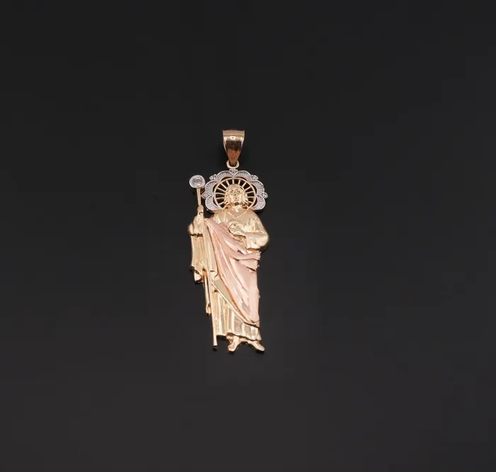 14k Gold San Judas Pendant AB and J PreStyled Sets