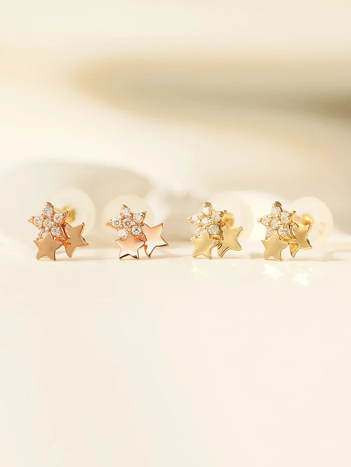 14K gold Star Cubic cartilage earring 20g MinimalBijoux Earrings