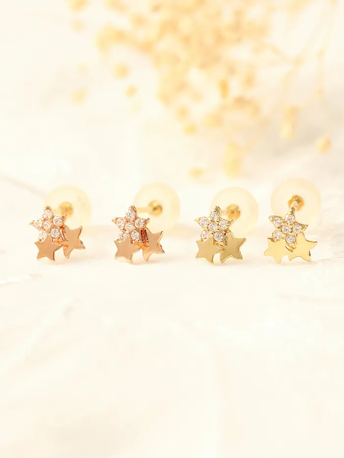 14K gold Star Cubic cartilage earring 20g MinimalBijoux Earrings