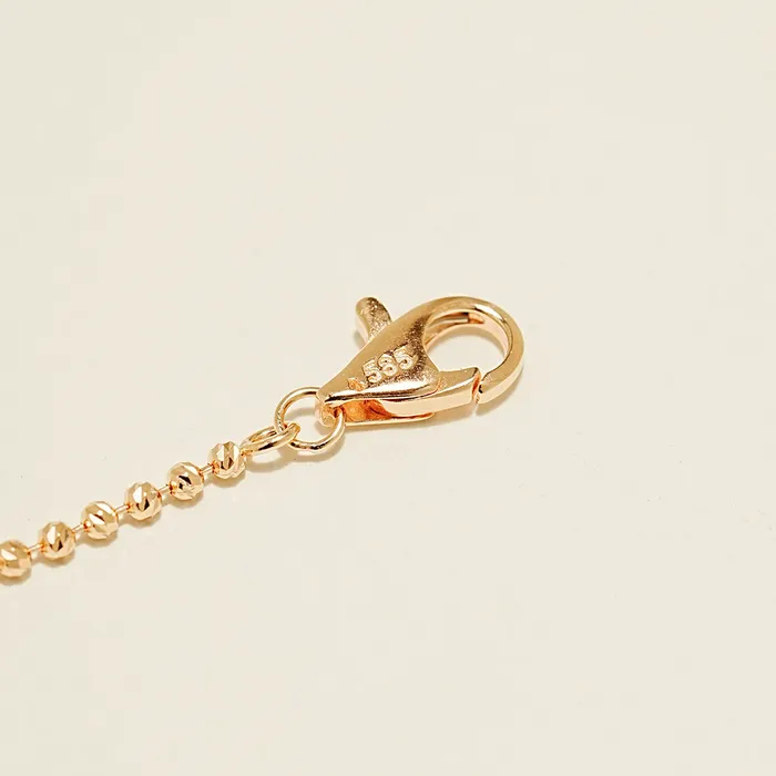 14K Two Tone Cutting Ball Chain Anklet Bracelet MinimalBijoux Bracelets