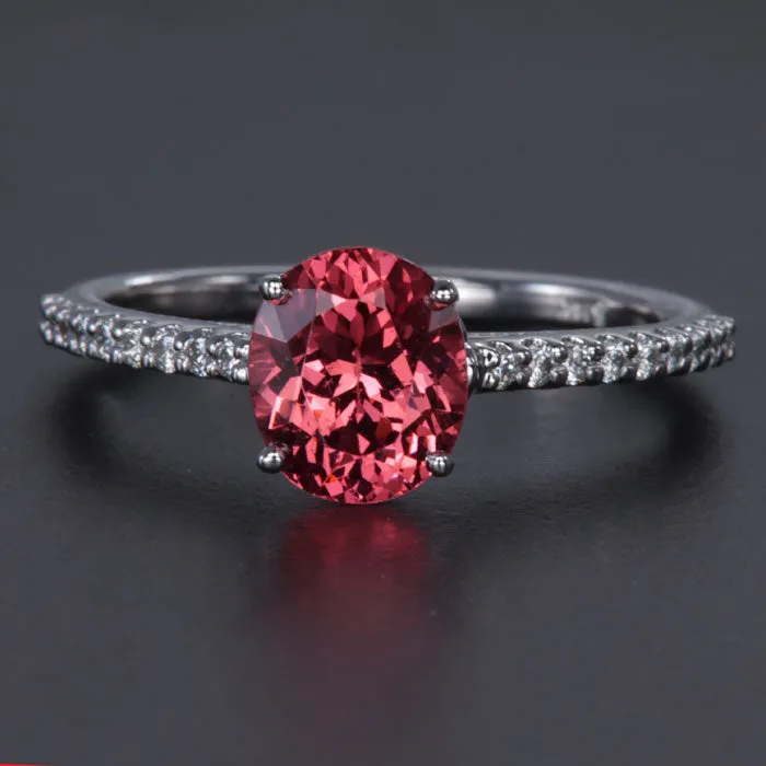 14k White Gold Mahenge Malaia Garnet and Diamond Shank Ring 176 Carats Moriartys Gem Art Rings 14k White Gold Mahenge Malaia Garnet and Diamond Shank Ring 176 Carats Moriartys Gem Art Rings